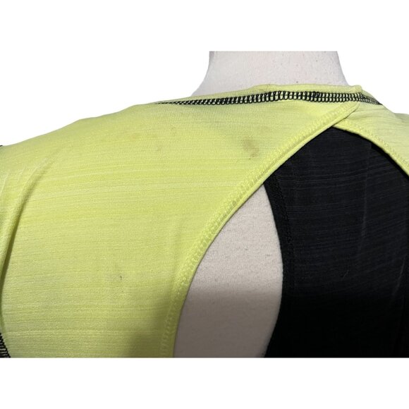 Reebok Black Short Sleeve Racerback Active Shirt Sz Large Womens Black & Yellow - Picture 14 of 14